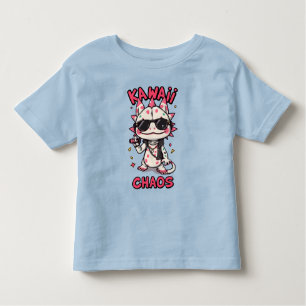 Kawaii Chaos Cool Axolotl Sunglasses LeatherJacket Toddler T-Shirt