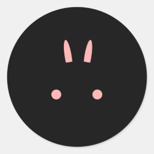 Kawaii Character Bunny Pink Easter Classic Round Sticker