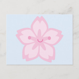 Kawaii Cherry Blossom Flower Postcard