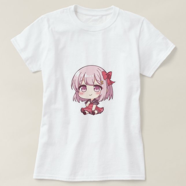 Kawaii Chibi Anime Girl T-shirt  (Design Front)