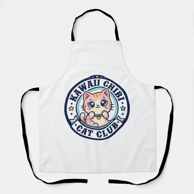 Kawaii Chibi Cat Cat Mum Gift Idea - Kawaii Chibi  Apron (Front)