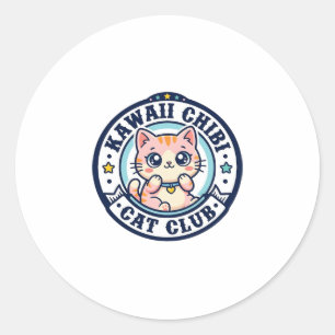 Kawaii Chibi Cat Cat Mum Gift Idea - Kawaii Chibi  Classic Round Sticker