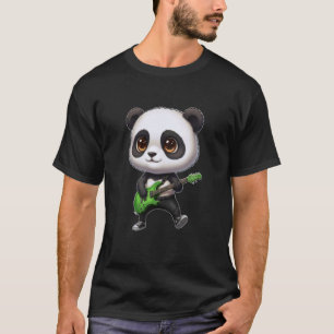 Kawaii Chibi Funny Panda Guitarist Rocker T-Shirt