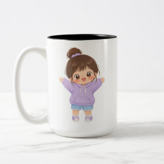 Kawaii Chibi Girl Purple Dress Mug | Cute Anime mu