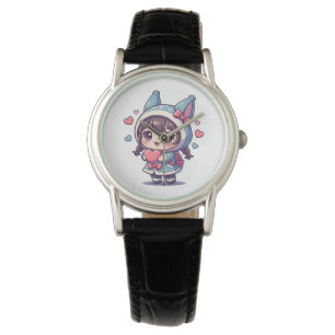 Kawaii Chibi Girl with Heart Watch