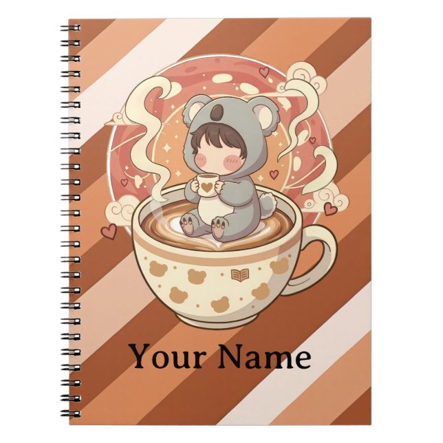Kawaii Chibi Koala Adventure Spiral Not Notebook (Front)
