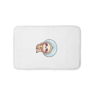 Kawaii Chibi Sloth Astronaut � Cute Space Sloth Ca Bath Mat