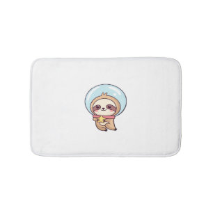 Kawaii Chibi Sloth Astronaut – Cute Space Sloth Ca Bath Mat