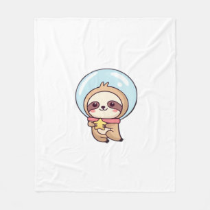 Kawaii Chibi Sloth Astronaut � Cute Space Sloth Ca Fleece Blanket