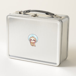 Kawaii Chibi Sloth Astronaut � Cute Space Sloth Ca Metal Lunch Box