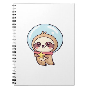 Kawaii Chibi Sloth Astronaut � Cute Space Sloth Ca Notebook