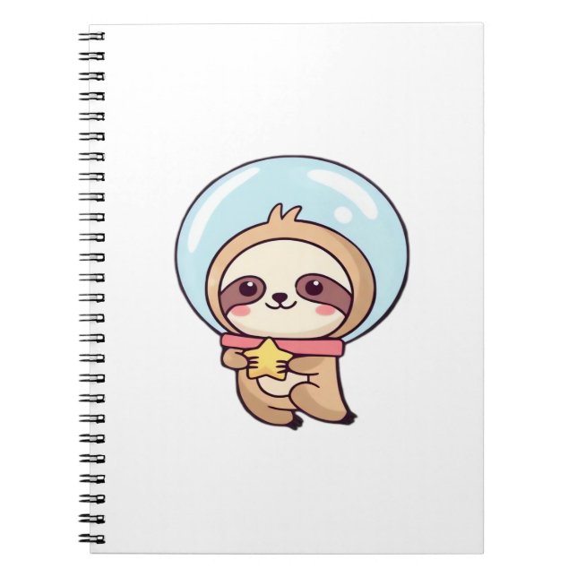 Kawaii Chibi Sloth Astronaut � Cute Space Sloth Ca Notebook (Front)