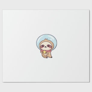 Kawaii Chibi Sloth Astronaut � Cute Space Sloth Ca Wrapping Paper
