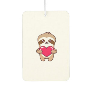 Kawaii Chibi Sloth Hugging Heart � Cute Adorable S Car Air Freshener