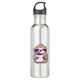 Kawaii Chibi Sloth with Coffee Mug � Cute Sleepy A