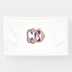 Kawaii Chibi Sloth with Coffee Mug � Cute Sleepy A Banner
