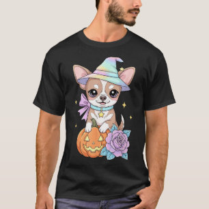 Kawaii Chihuahua Puppy Witch Pumpkin Halloween T-Shirt