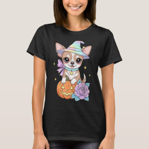 Kawaii Chihuahua Puppy Witch Pumpkin Halloween T-Shirt