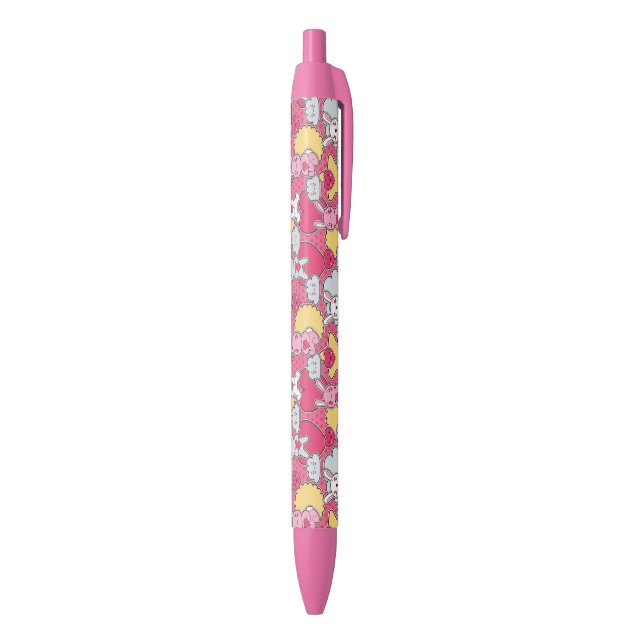 Kawaii Child Pattern with Cute Doodles 2 Black Ink Pen (Bottom (Vertical))