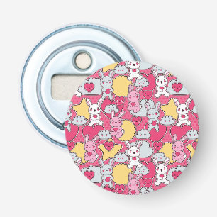 Kawaii Child Pattern with Cute Doodles 2 Bottle Opener