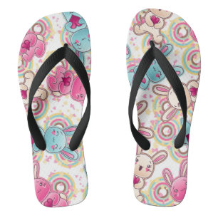 Kawaii Child Pattern with Cute Doodles 2 Thongs