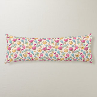 Kawaii child pattern with cute doodles body cushion