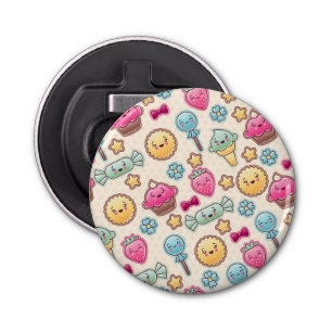 Kawaii child pattern with cute doodles bottle opener