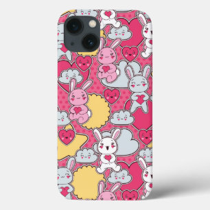Kawaii Child Pattern with Cute Doodles iPhone 13 Case