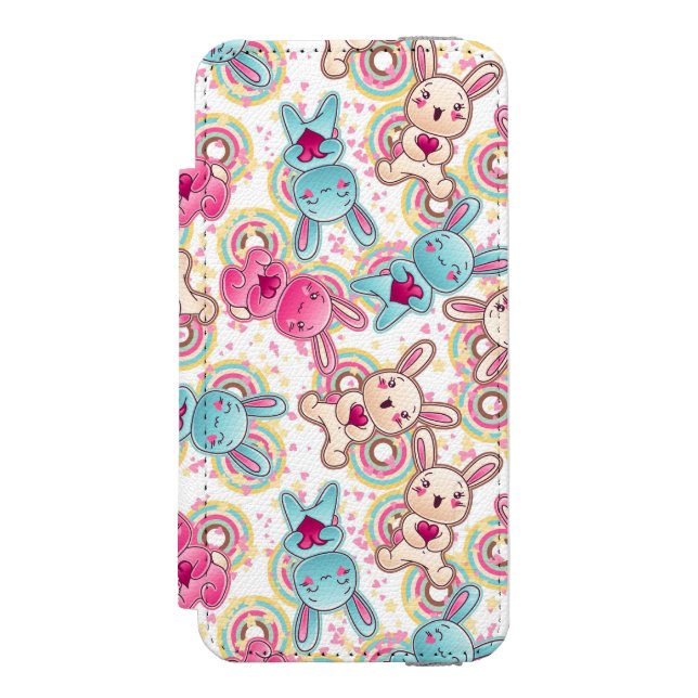 Kawaii Child Pattern with Cute Doodles Incipio iPhone Wallet Case (Folio Front)