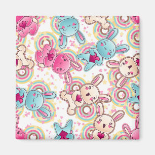 Kawaii Child Pattern with Cute Doodles Magnet