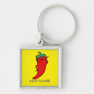 Kawaii Chili Pepper Diva Custom Key Ring