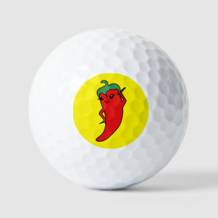 Kawaii Chilli Pepper Diva Custom Golf Balls