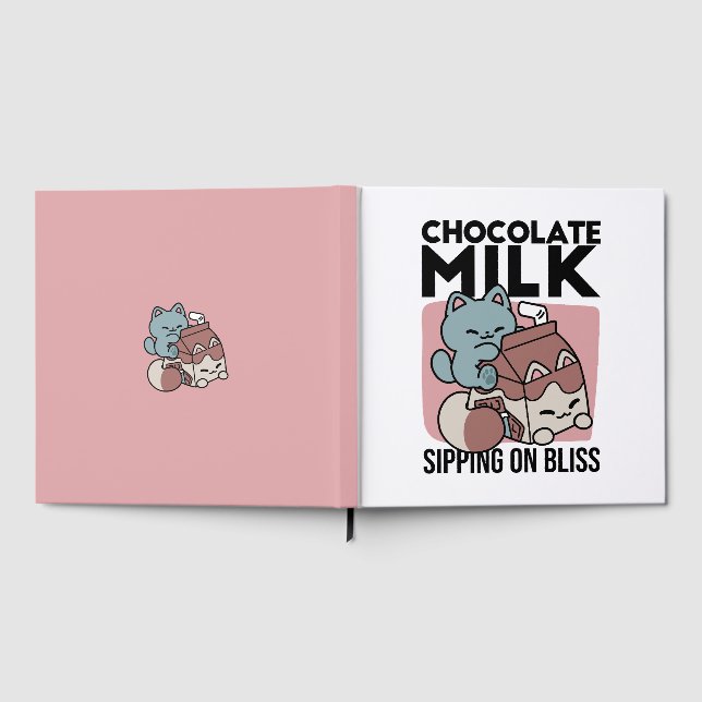 Kawaii Chocolate Milk Cat – Cozy Drink & Cuteness  Guest Book (Full)
