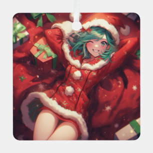 Kawaii Christmas Presents Gifts Santa Anime Girl Metal Tree Decoration