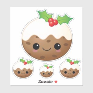 Kawaii Christmas Pudding Cute Cartoon Xmas Set 4