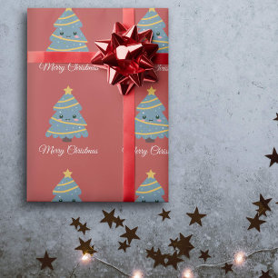 Kawaii Christmas Tree Wrapping Paper