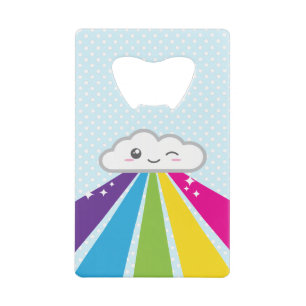 Kawaii Cloud and Rainbow Credit Card Bottle Opener