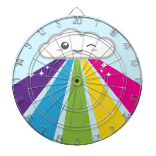 Kawaii Cloud and Rainbow Dart Board