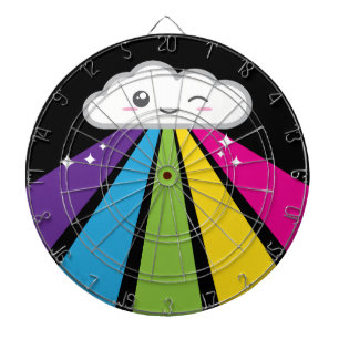 Kawaii Cloud and Rainbow Dart Board