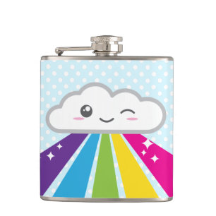 Kawaii Cloud and Rainbow Flask