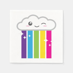 Kawaii Cloud and Rainbow Napkins