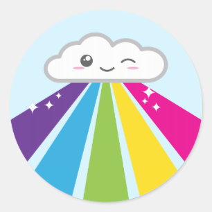 Kawaii Cloud and Rainbow Stickers