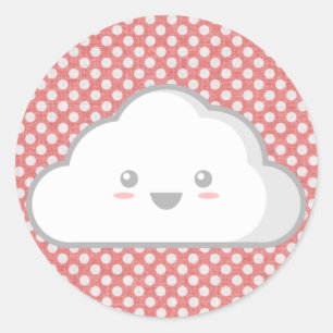Kawaii Cloud Classic Round Sticker