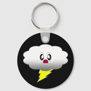 KAWAII CLOUD LIGHTNING THUNDER STORM KEY RING