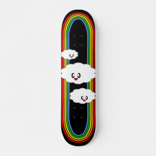 KAWAII CLOUDS RAINBOW HAPPY FACE SKATEBOARD
