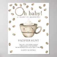 Kawaii Coffee - pacifier hunt baby shower game