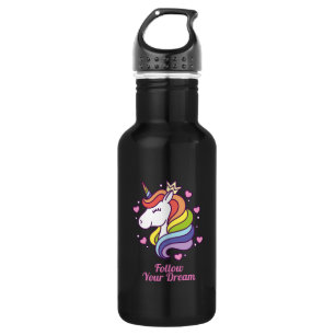 Kawaii Colourful Rainbow Unicorn Dreams 532 Ml Water Bottle