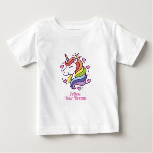 Kawaii Colourful Rainbow Unicorn Dreams  Baby T-Shirt