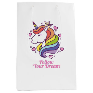 Kawaii Colourful Rainbow Unicorn Dreams Medium Gift Bag
