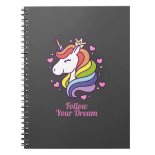 Kawaii Colourful Rainbow Unicorn Dreams     Notebook
